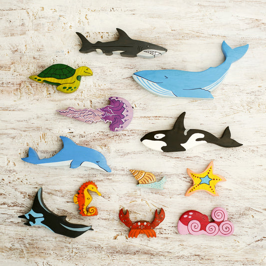 لعبة اطفال خشبية حيوانات البحر