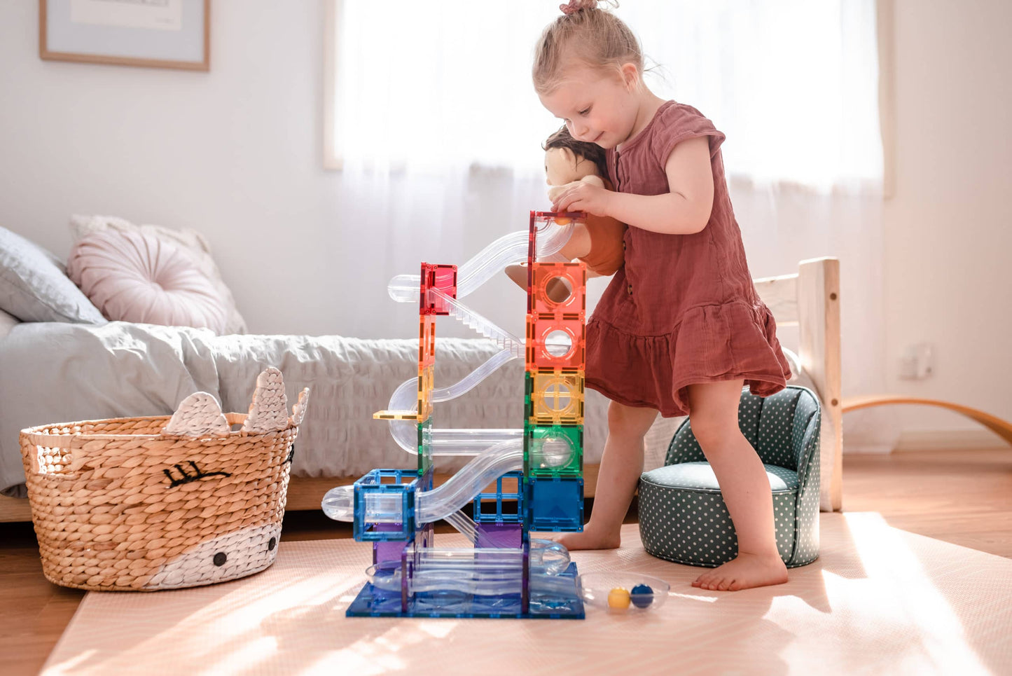 لعبة بناء مغناطيسية ممر الكرة 92