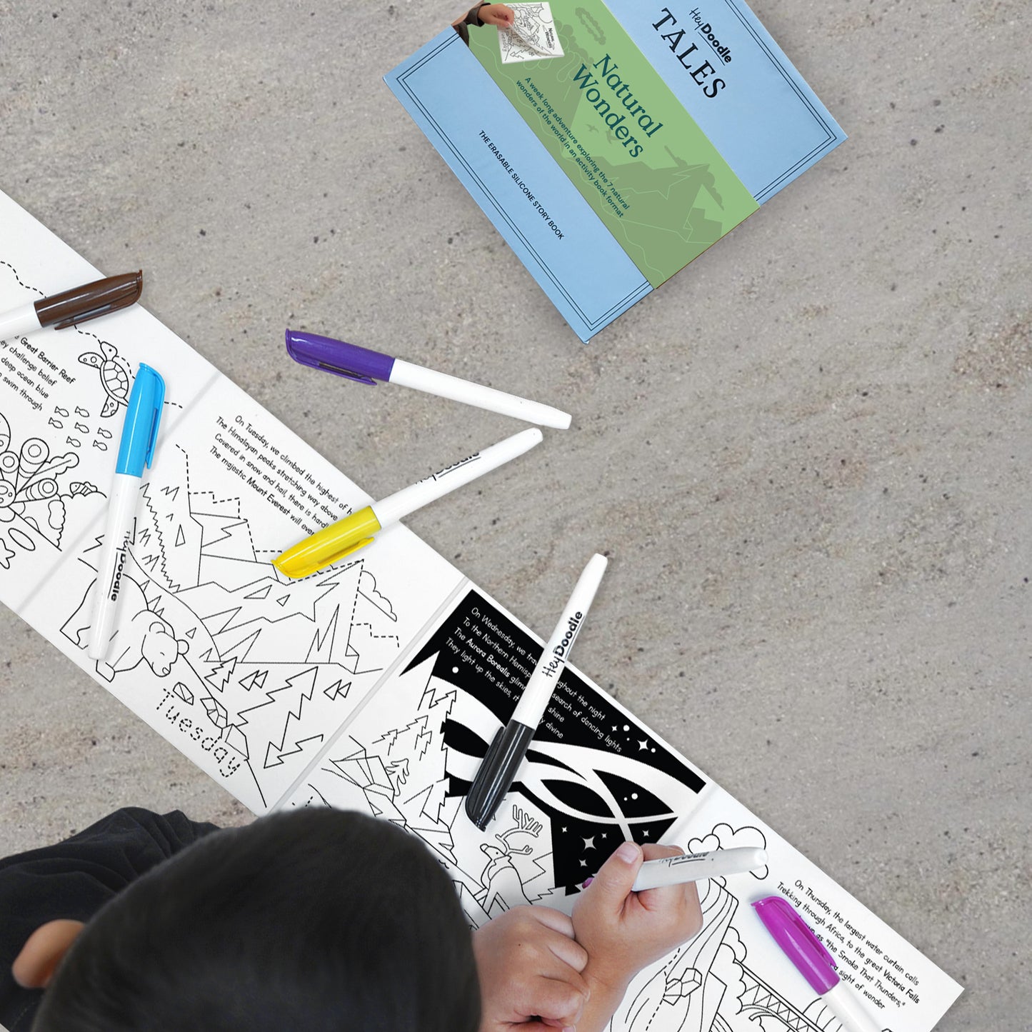 كتاب تلوين للاطفال مناظر طبيعية (حكايات عجائب العالم الطبيعية)