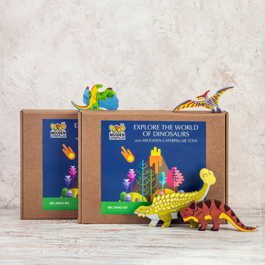 لعبة ديناصورات خشبية للأطفال