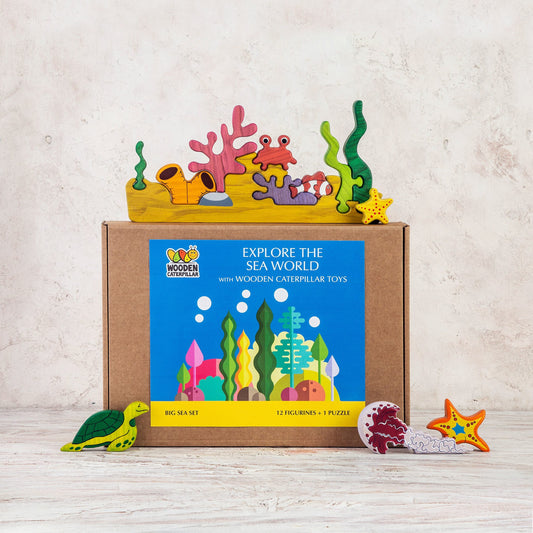 لعبة اطفال خشبية حيوانات البحر