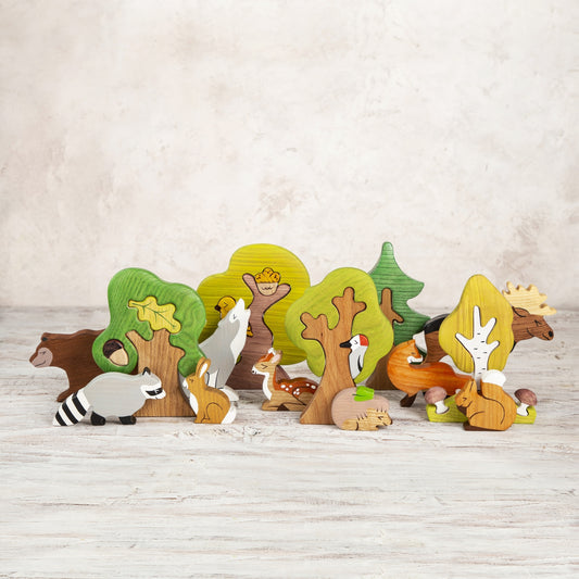 مجسم حيوانات للاطفال خشبي
