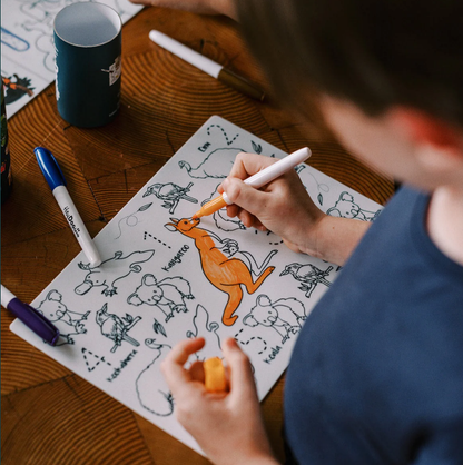 لعبة تلوين تعليمية حيوانات استراليا صغيرة