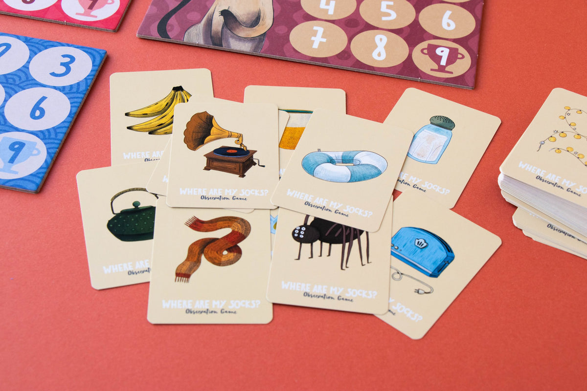 A concentration and observation game for children - Where are my socks?