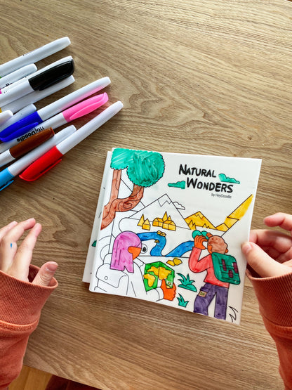 كتاب تلوين للاطفال مناظر طبيعية (حكايات عجائب العالم الطبيعية)