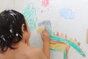 اقلام تلوين للاطفال قابلة للغسل كتباس 3 الوان - ( اصفر ، ابيض ، وردي )