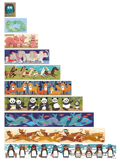 ألغاز - 10 بطاريق ( لعبه تركيب بازل بسيطة للأطفال)